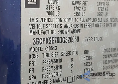 2013 Chevrolet Silverado 1500 Lt from USA, damaged, VIN 3GCPKSE70DG320950